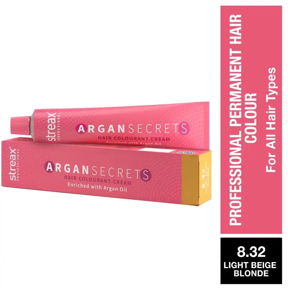 Streax Hair Color Argan Secrets 8.32 60Gm