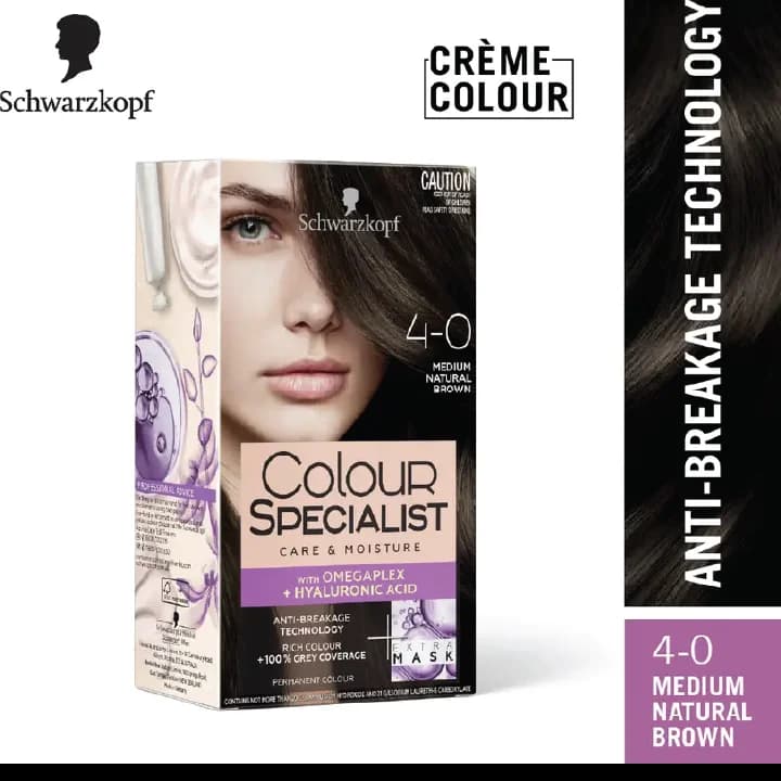 Schwarzkopf Hair Color Cs 4-0 Medium Natural Brown 100Gm image