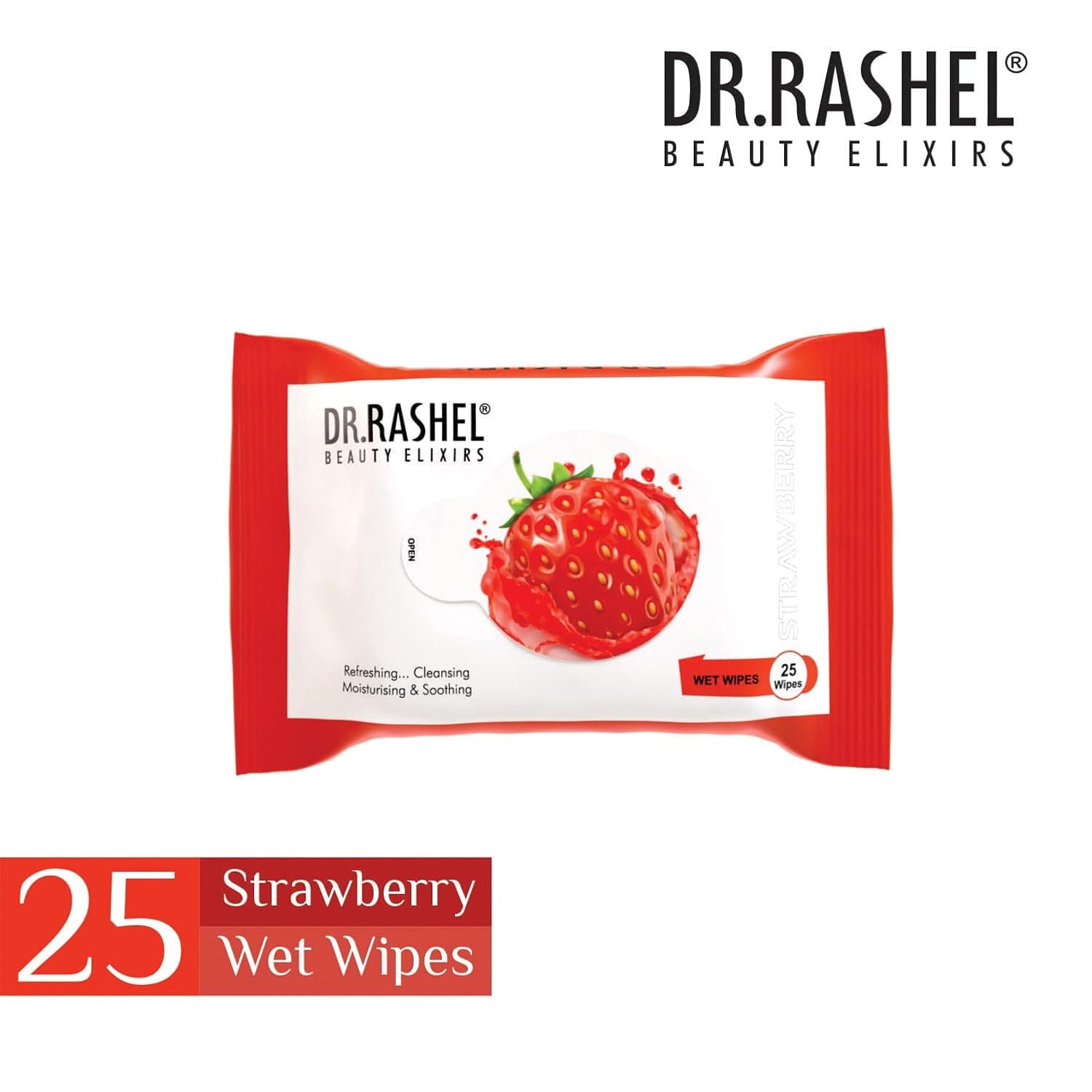 Dr.Rashel Smooth Glow Wet Wipes 25Pulls - Strawberry image