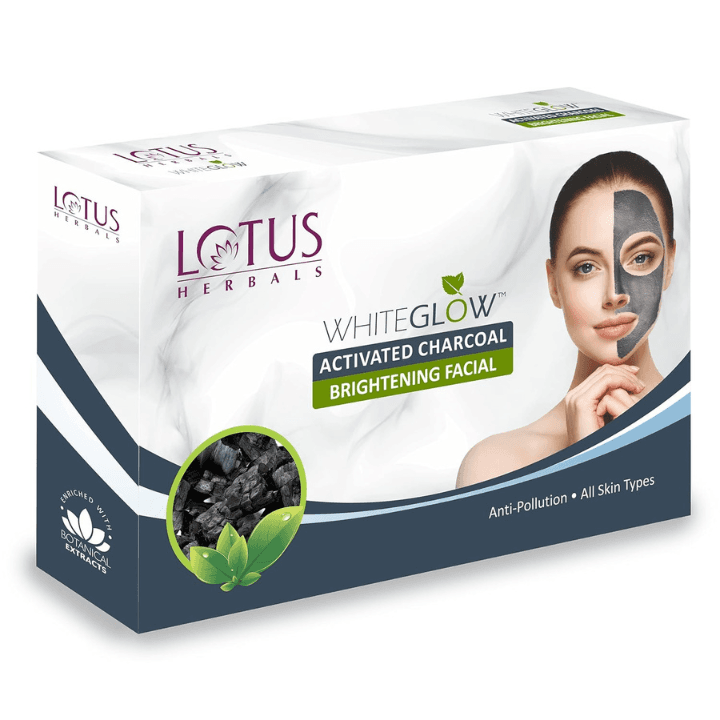 Lotus Herbal Facial Kit White Glow Activated Charcoal 160Gm image