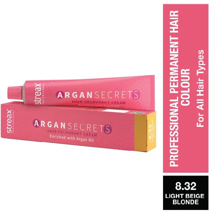Streax Hair Color Argan Secrets 8.32 60Gm image