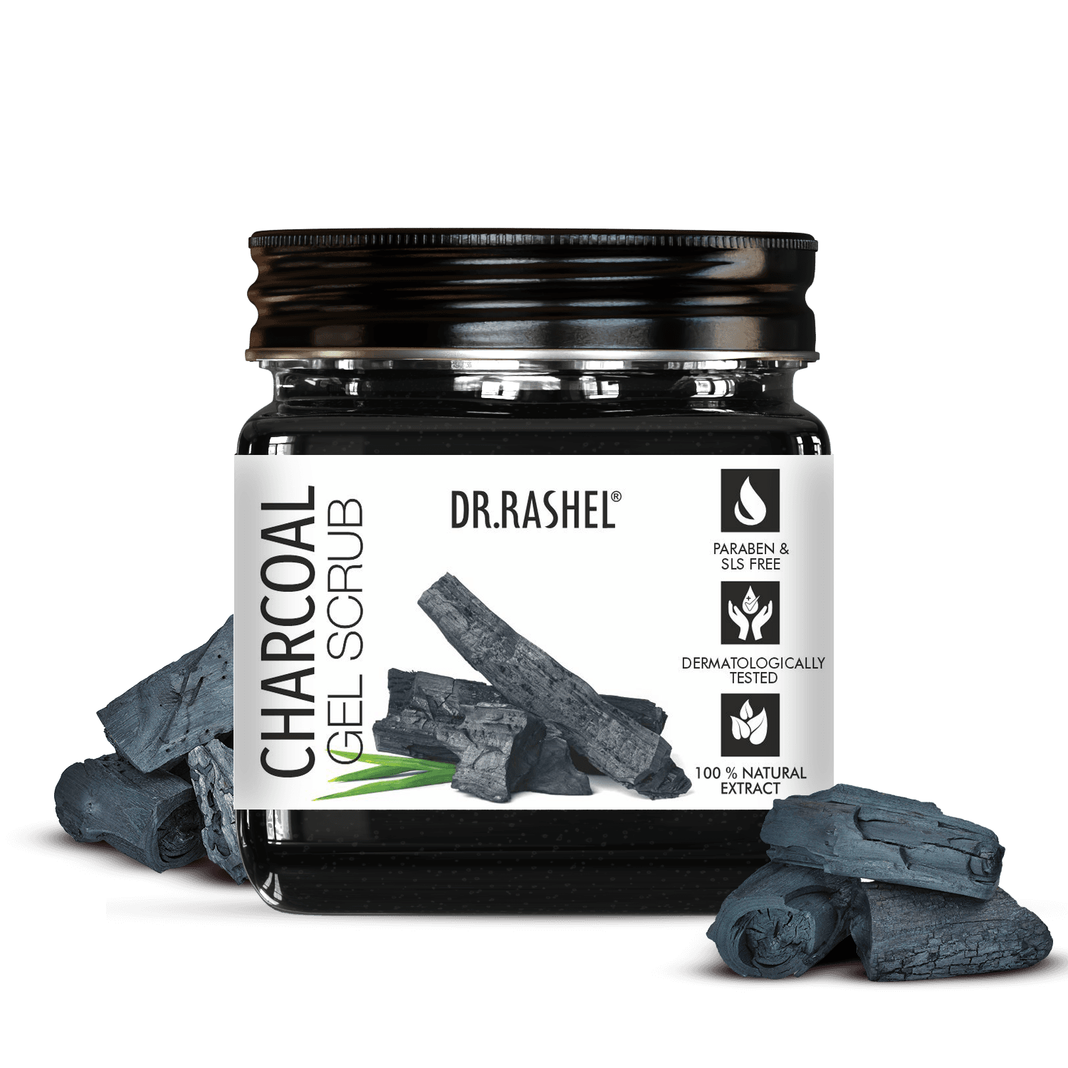 Dr.Rashel Face & Body Gel Scrub Charcoal 380 Ml image