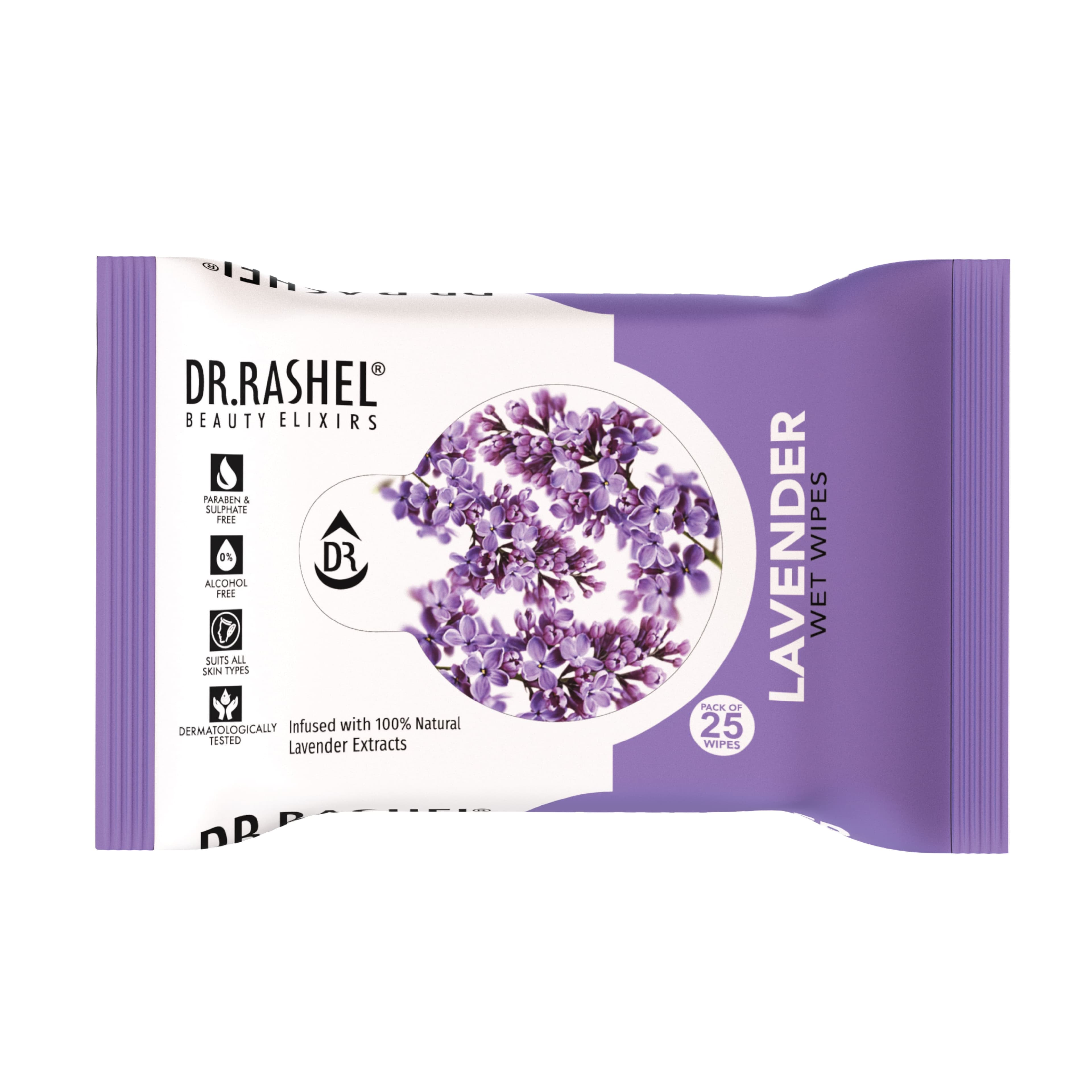 Dr.Rashel Smooth Glow Wet Wipes 25Pulls - Lavender image