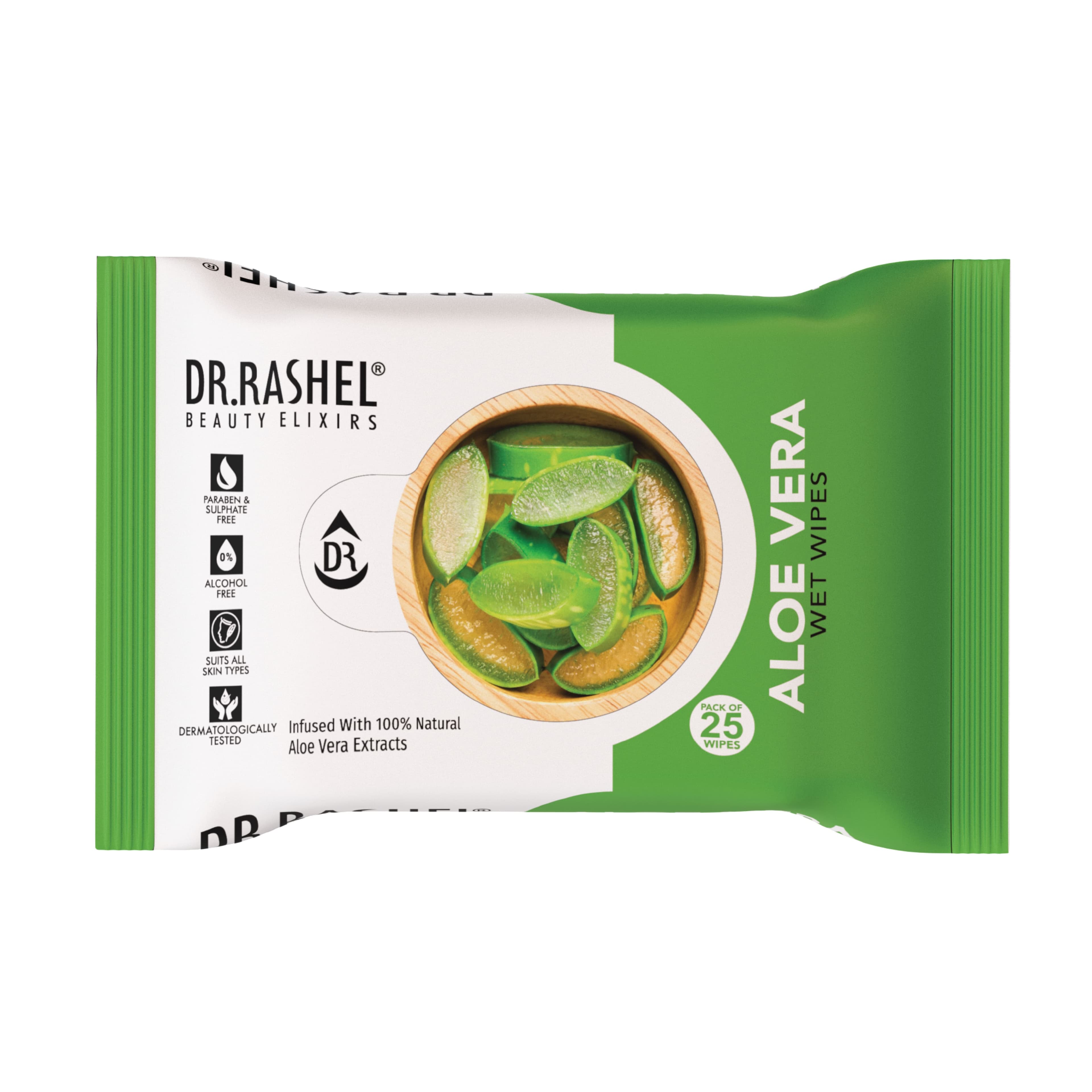 Dr.Rashel Smooth Glow Wet Wipes 25Pulls - Aloe Vera image